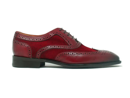 Carrucci Mixed Media Burnished Wingtip Oxford