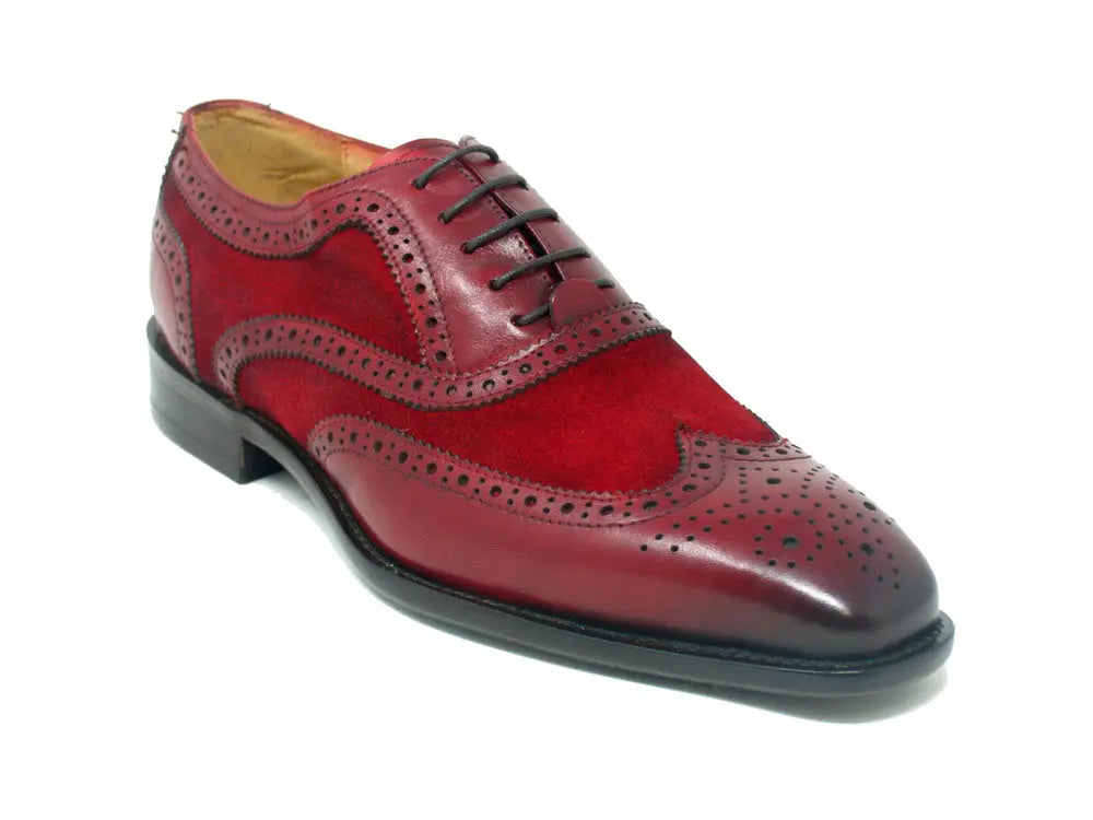 Carrucci Mixed Media Burnished Wingtip Oxford