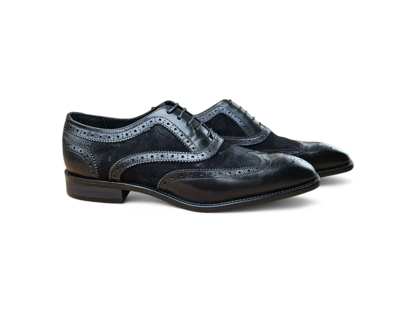 Carrucci Mixed Media Burnished Wingtip Oxford
