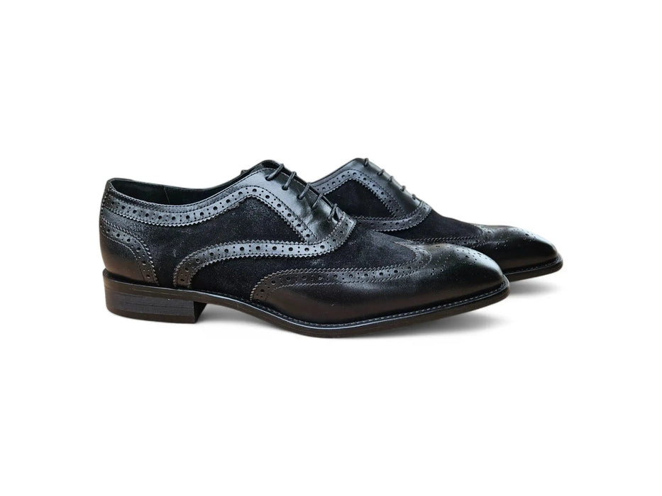 Mixed Media Burnished Wingtip Oxford Carrucci