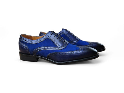 Carrucci Mixed Media Burnished Wingtip Oxford