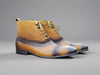 Mixed Media Lace-up Suede Boot