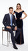 Men’s Dark Navy Pinstripe 2 Button Suit, Side Vent Back Formal Business Dress Suit