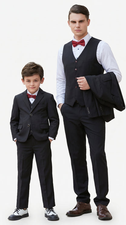 Dad And Son Black Matching wedding outfit Suits Perfect for toddler Suits wedding attire outfits