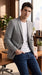 Men’s Light Grey Double Windowpane Plaid Western Blazer, Two Button Regular Fit Saco Vaquero Sport Coat