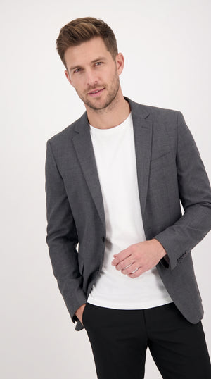 Men’s Charcoal Extra Slim Fit Blazer, Shorter Sleeve Shorter Jacket Formal Sport Coat