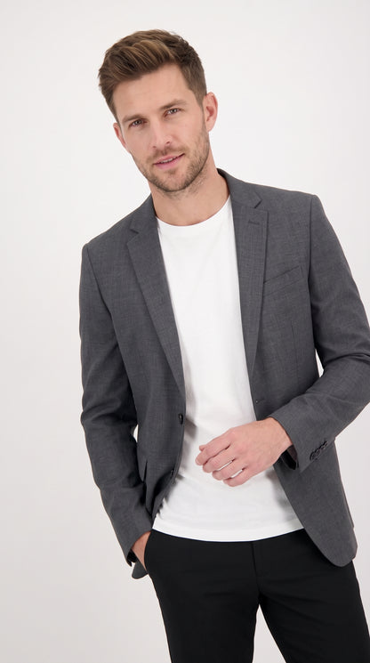 Men’s Charcoal Extra Slim Fit Blazer, Shorter Sleeve Shorter Jacket Formal Sport Coat