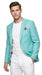 Men’s Aqua One Button Blazer, Formal Dress Sport Coat for Wedding Prom and Parties