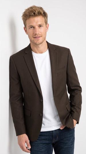 Men’s Dark Brown 2 Button Casual Blazer, Notch Lapel Fashion Sport Coat for Business, Weddings and Parties
