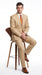 Men’s Bronze Camel Khaki Portly Suit, 2 Button Executive Fit Formal Dress Suit