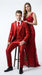Men’s Red Shiny 3-Piece Suit – Satin Wedding, Prom, Party and Formal Suit with Vest