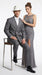Men’s Grey 1920s Gangster Suit Package – Double-Breasted Suit with Untouchable Hat, Shirt and Tie