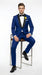 Men’s Royal Blue Tuxedo Dress Suit with Black Shawl Lapel, Formal Wedding Prom Suit