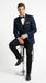Suit Midnight Dark Navy Blue Suit For Men Tux With Black Lapel Suit Shawl Collar 1 Button Dinner Jacket Looking