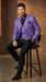 Men’s Purple Paisley Prom Tuxedo Suit, Wedding Floral Jacket with Matching Vest and Pants
