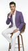Men’s Purple Single Breasted Two Button Blazer, Classic Business Casual Wedding Sport Coat Jacket