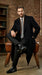 Men’s Black Six Button Fully Lined Overcoat, Long Winter Topcoat for Formal Business Wear