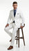 Men’s White Lightweight Linen 2 Button Suit, Formal Wedding Beach Summer Suit Set