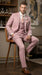 Men’s Mauve Rose Gold Light Pink 3 Piece Wedding Suit, Formal Vested Groom Prom Suit Set