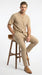 Men’s Blue Seersucker 2 Piece Walking Set, Short Sleeve Shirt and Pants Summer Outfit