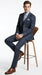 Men’s Charcoal Grey and Blue Plaid 3 Piece Vested Suit, Formal Wedding Business Dress Suit Set