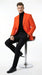 Men’s Orange Blazer, Bold Formal Wedding Church Party Sport Coat Jacket