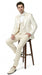 Men’s Champagne Ivory Paisley Dinner Jacket with Bow Tie, Off White Floral Formal Blazer