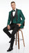 Men’s Hunter Green Textured Pattern Modern Fit Suit with Black Shawl Lapel, Formal Wedding Prom Suit