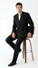 Men’s Black Pinstripe Double Breasted Suit, Super 120s Acrylic Rayon Formal Dress Suit