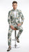 Men’s Green and Gold Floral Paisley Tuxedo Suit with Matching Bow Tie, Fancy Prom Wedding Formal Suit Set