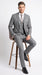 Men’s Charcoal Grey Windowpane Plaid 3 Piece Suit, 2 Button Vested Formal Dress Suit
