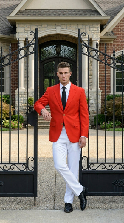 Men's Suit Blazer  Designer Fashion Dress Casual Blazer On Sale Blazer Red