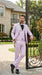 Gray and Pink Prom Tuxedo - Perfect Wedding Suit Vested rhinestone sequin Lapelled