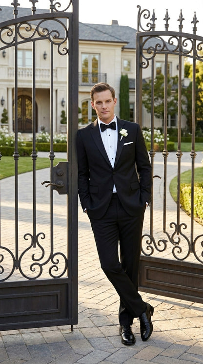 Groomsmen Package Deal Vest & Pants Slacks + Shirt & Tie Set (no Jacket) Black