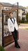 Men’s Ivory Wedding Suit with Black Satin Lapels – Groom Formal Suit Jacket and Pants