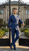 Vinci Men’s Blue Double Breasted Glen Plaid 2 Piece Suit, Formal Wedding Business Dress Suit