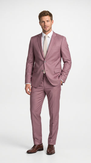 Men’s Dusty Rose 2 Piece Suit, Rose Gold 2 Button Formal Wedding Prom Suit with Notch Lapel