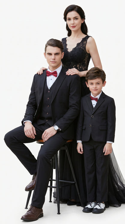 Dad And Son Black Matching wedding outfit Suits Perfect for toddler Suits wedding attire outfits