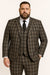 Men's Black and White Plaid Three-Piece Suit – Modern Slim Fit Tuxedo for Church and Business