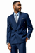 Mens Modern Fit Double Breasted Shawl Lapel Suit in Navy