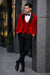 Mens Designer Velvet Tuxedo Jacket in Red