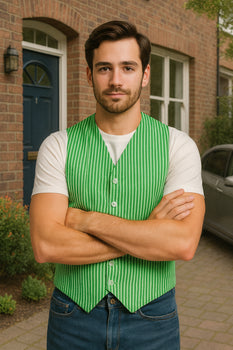Men's Dark Navy Blue and White Stripe ~ Pinstripe Seersucker Sear sucker suit Vest Set - Image 11