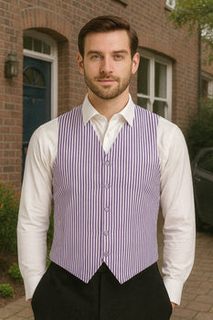 Men's Dark Navy Blue and White Stripe ~ Pinstripe Seersucker Sear sucker suit Vest Set - Image 49