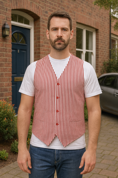 Men's Dark Navy Blue and White Stripe ~ Pinstripe Seersucker Sear sucker suit Vest Set - Image 28