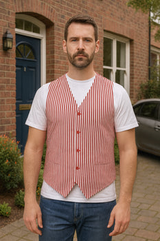 Men's Dark Navy Blue and White Stripe ~ Pinstripe Seersucker Sear sucker suit Vest Set - Image 28