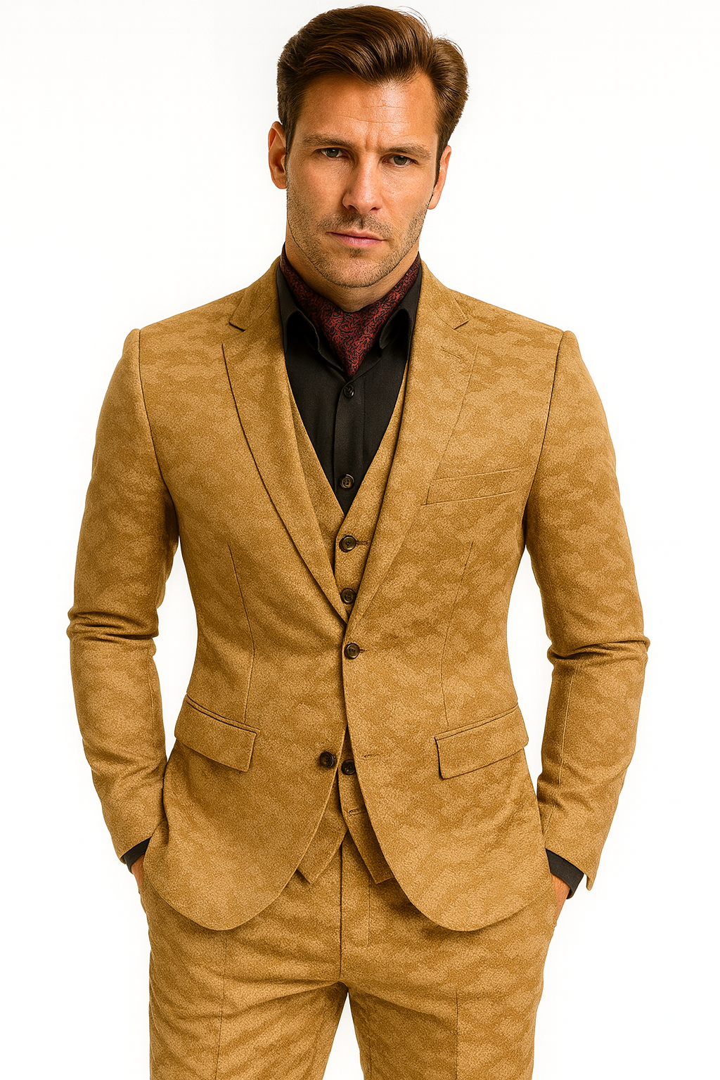 Mens Slim 3 Pieces Black Suit