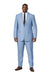 New Mens 2 Piece Luxurious 100% Mens Linen Suit - Cheap Priced Business Suits Clearance Sale 2 Buttons Blue