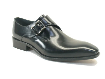 Carrucci Monk Strap Buckle Leather Shoes