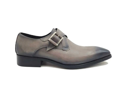 Carrucci Monk Strap Buckle Leather Shoes
