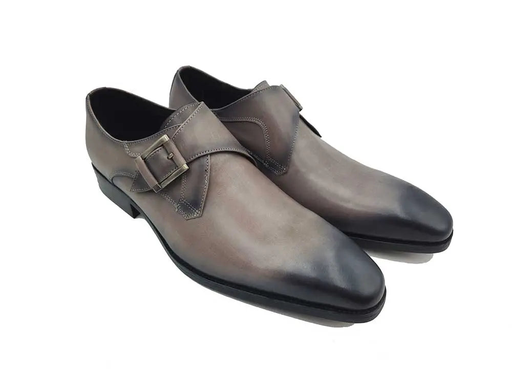 Carrucci Monk Strap Buckle Leather Shoes